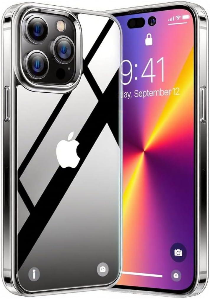 TORRAS for iPhone 14 Pro Max Case Clear [Exclusive Anti-Yellowing Tech] & [Mil-Grade Shockproof] with Airbags, Transparent Protective Hard for iPhone 14 Pro Max Phone Case, 6.7