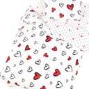 J-pinno Red Heart Cute Girls Cartoon Duvet Cover + Pillowcase Set, Zipper Closure, 100% Cotton, for Kids Crib Toddler Bedding Decoration Gift (Love, Crib 47" X 59")