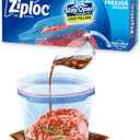 Ziploc Gallon Food Storage Freezer Bags, Stay Open Design with Stand-Up Bottom, Easy to Fill, 60 Count