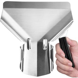 Stainless Steel French Fry Popcorn Scoop, Quick Fill Tool for Food Bags & Boxes, Multipurpose Utility Scooper for Bagger French Fries, Snacks, Desserts, Ice, Dry Goods (Right Handle (1 Pc))
