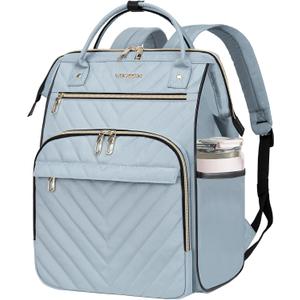 VANKEAN 17 Inch Laptop Backpack for Women Men Fashion Computer Work Bag, Large Capacity Waterproof, with USB Port & RFID Pockets, College Daypack Business Travel Backpack, Light Blue