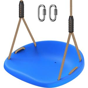 SELEWARE Heavy Duty Swing Seat for Adults Kids Tree Swing with Weather Proof Ropes Swing Set Accessories for Backyard Patio Garden Playground, Height Adjustable Blue