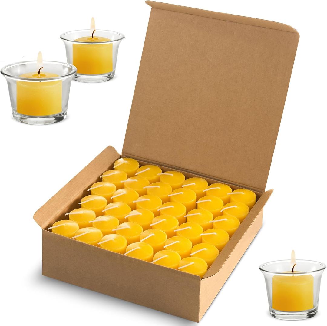 Candle Charisma Citronella Scented Votive Candles - 10 Hour Burn time - Set of 72 for Dinner, Wedding, Halloween and Holiday Decorations