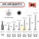 Hilitchi 210 Pcs #6 Stainless Steel Button Head Torx Sheet Metal Screws Silver Security Anti-Theft Tamper Proof Screws Assortment Kit with Screwdriver Bit T15 (#6 x 1/2" ~ #6 x 1-1/2")