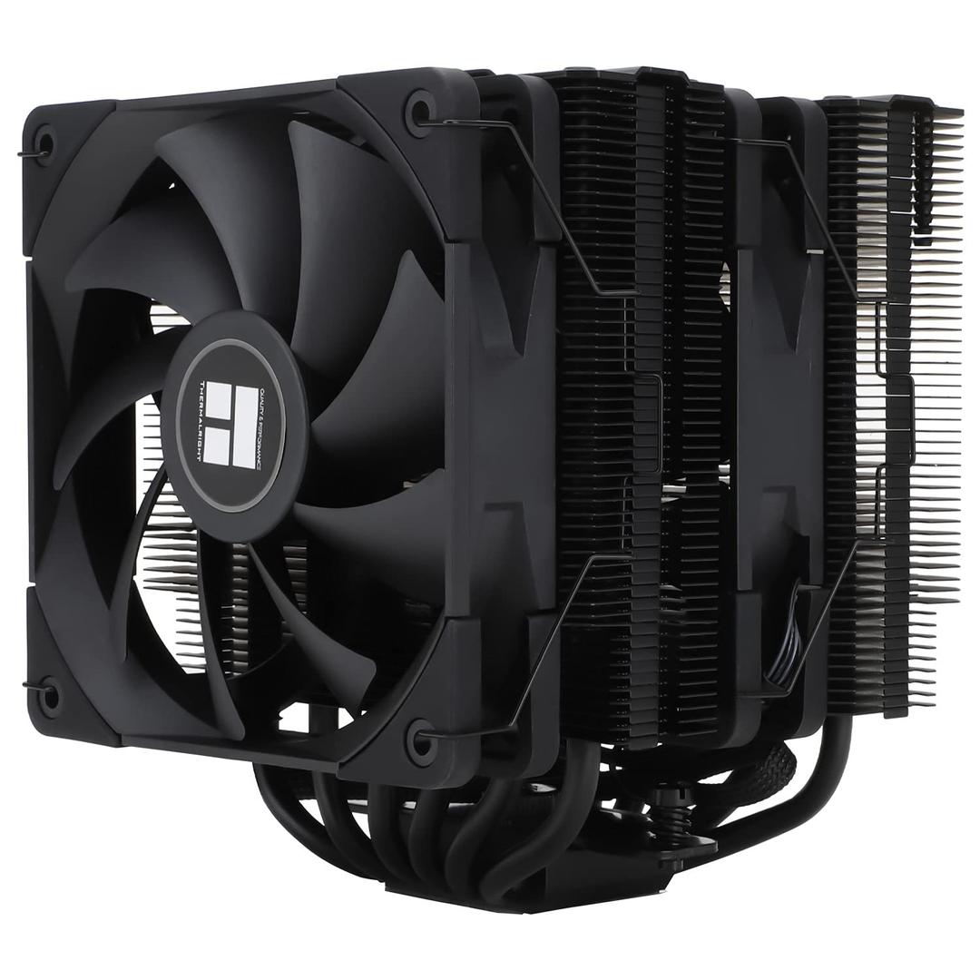 Thermalright PA120 Black CPU Air Cooler Dual Towers AGHP Technology 6 heatpipes,with TL-C12B PWM Fan Air Cooling for Intel 1151/1150/1200/1851/1700,AMD:AM4/AM5, 157mm Height PC Cooling