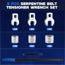 Serpentine Belt Tool Kit, 8 PCS Tensioner Pulley Tool