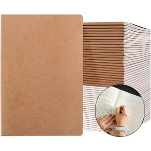50 Pack A5 Lined Kraft Notebook Journals 8.3x5.5 InTravel Journals Notebooks BulkSubject Notebooks 34 Sheets 68 Pages for Writing School Office Supplies (Lined-50 Pack)