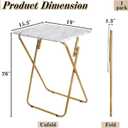 ZAVOOS Folding TV Tray Table, Rectangular TV Trays Dinner Snack Table for Eating on Couch, Portable Sturdy Marble Laptop Table with No Assembly Required for Bed, Recliner, Small Space, Medium