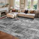 8x10 Ft Large Area Rugs for Living Room, Soft Non-Slip Washable Rugs Modern Abstract Pattern Carpet for Bedroom Indoor Floor Nursery Home Decor (Dark Grey)