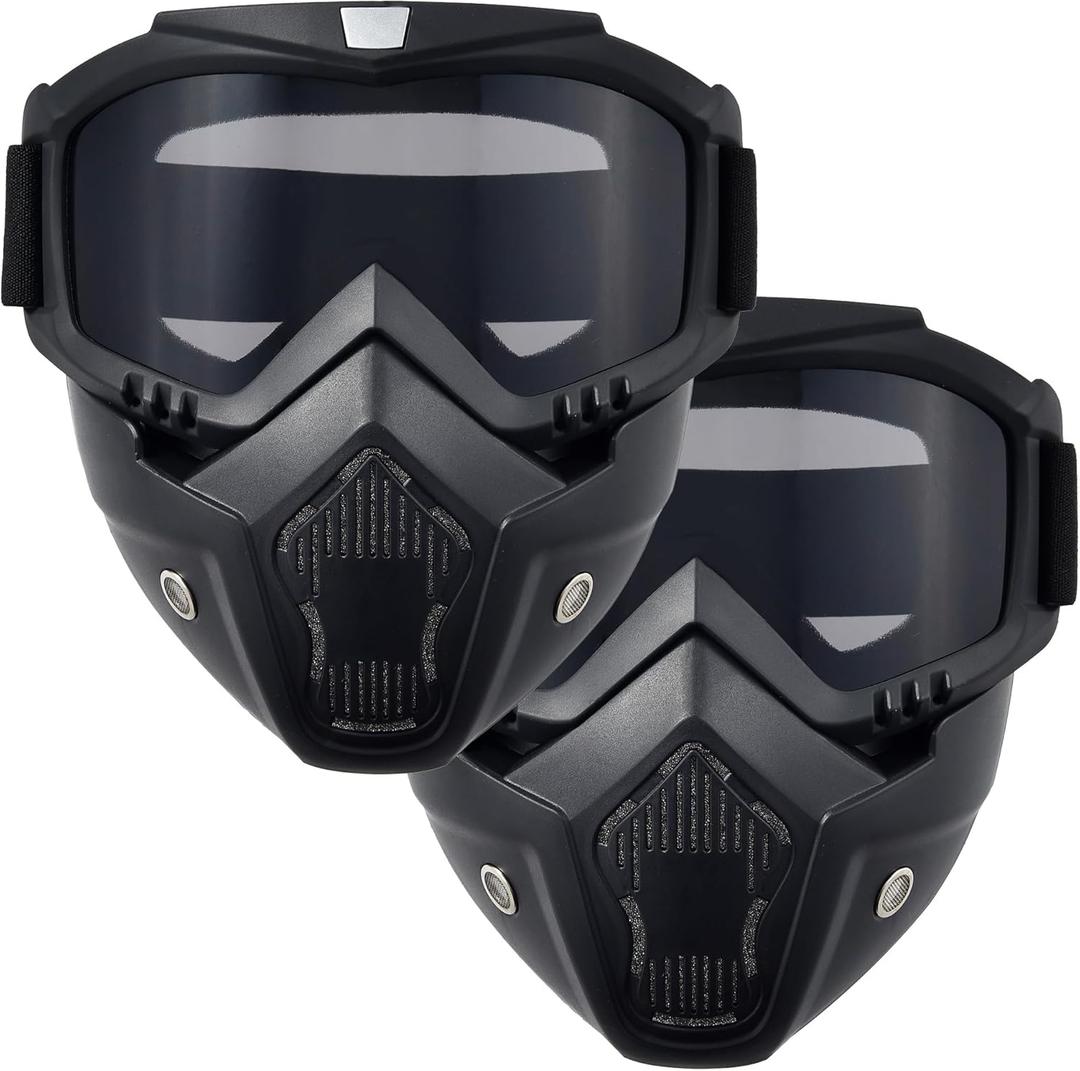 Paintball Mask Anti Fog,Airsoft Mask Full Face,Tactical Mask, Motorcycle Helmet Goggles with Removable Face Mask for Men Women (2grey)