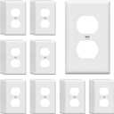 ENERLITES Duplex Receptacle Outlet Wall Plate, Gloss Finish, Size 1-Gang 4.50" x 2.76", Unbreakable Polycarbonate Thermoplastic, UL Listed, 8821-W-40PCS, White (40 Pack)