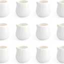 12PCS Mini Ceramic Creamer, 3 OZ Small Porcelain Creamer Pitcher, Small Syrup Pitcher, Coffee Creamer Pitcher, Creamer Dispenser, White Ceramic Pitcher for Coffee Tea Milk Sauce