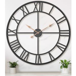 36 Inch Extra Oversized Large Giant Modern Decorative Wall Clock,Vintage Industrial Farmhouse Black Metal Big Roman Numeral Large Clocks for Living Room Decor,Entrance Fireplace,Dinng Room