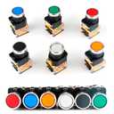 3-Pack 22mm Momentary Push Button Switch 10A 380V 1NO 1NC DPST LA38-11 Round Pushbutton Switches for Electrical Electronic Applications - White