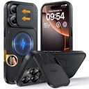 TOCOL for iPhone 16 Pro Case with Slide Camera Cover, Kickstand and Camera Control Button, Fit for MagSafe, Rugged Solid Phone Case, Non-Slip, Drop Protection, Space Black