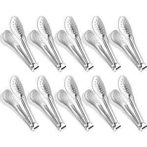 10PCS Serving Tongs, Small Kitchen Tongs,XEVOM Stainless Steel small Appetizer Tongs Mini Sugar Ice (5 Inch)