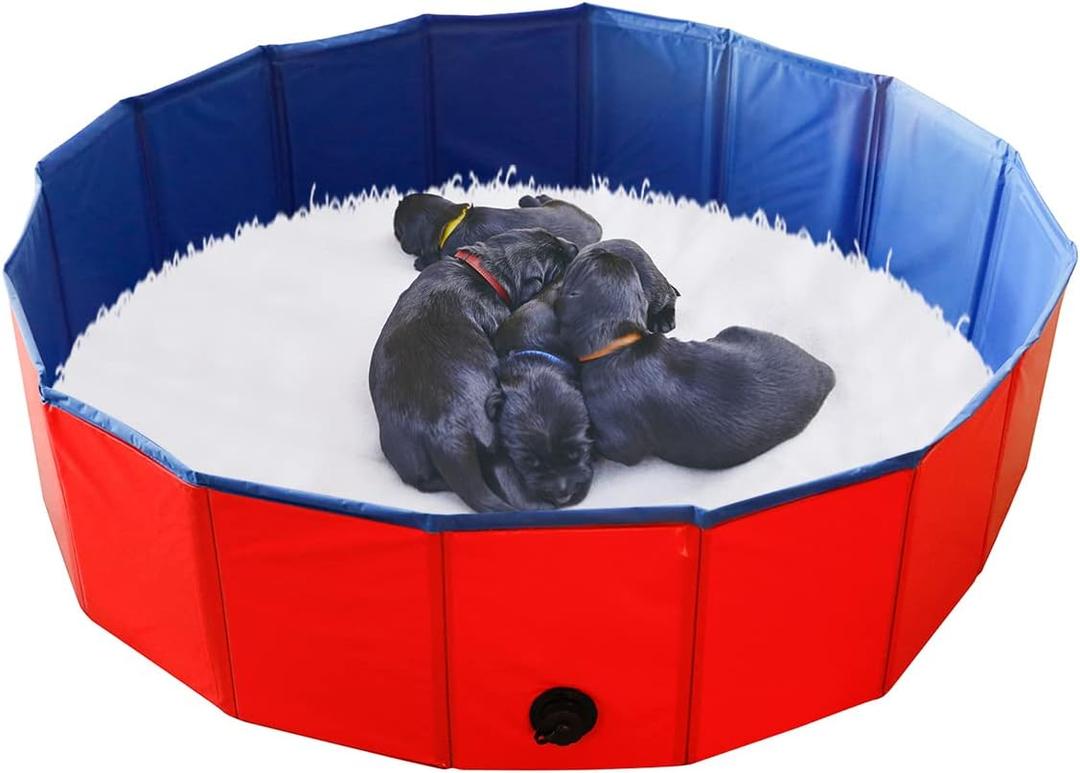 Artilife Whelping Pen for Dogs,Whelping Box for Small Dogs and Puppies,Dog Birth Supplies,Portable Whelping Pool Whelping Box(32" Dia.x8 H) (Red)