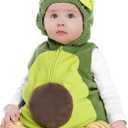 Baby Halloween Costumes Animal or Fruit Costume Zipper Hooded Sleeveless Romper & Stockings Infant Cosplay Outfit (18-24 Months, B-green Avocado)