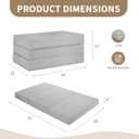 CYMULA Folding Mattress Twin, 6 Inch Memory Foam Tri-Fold Floor Bed and Futon, Twin Topper with Breathable & Washable Cover, Foldable Mattress for Guest Bed, Office Nap,Camping,Grey (38" x 75" x 6")