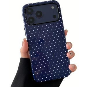 ZTOFERA Magnetic Case for iPhone 17 Pro Max, Compatible with Magsafe, Polka Dot Aesthetic Phone Case Cute for Girl Women, Hard PC+Soft TPU Protective Phone Cover for iPhone 17 Pro Max-Navy Blue