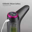 USB Rechargeable Water Dispenser with Detachable Base for 5 Gallon Bottles - Portable Dispenser with 1200mAh Battery - Smart and Automatic - Ideal for Home, Office, and Outdoor Use (Tabletop Black)
