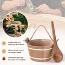4L Red Cedar Sauna Bucket with Wood Handle for Home Sauna