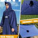 ANYOO Hooded Rain Poncho for Adults Waterproof Lightweight Rain Coat for Men Women Reusable Rain Jacket for Emergency Outdoor