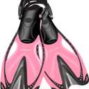 Supertrip Kids Snorkel Fins, Swim Fins for Lap Swimming, Adjustable Short Flippers, Travel Size Diving Fins Scuba Fins, Snorkeling Gear for Kids Boys Girls Age 6-14