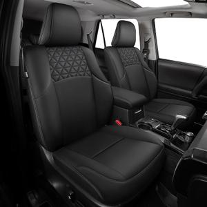 Seat Covers for Toyota 4Runner 2011-2024, Faux Leather Car Seat Cover Full Set, 2-Row-Only for 5 Seats Version-Black