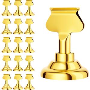 Urban Deco 16 Pieces Table Card Holder Place Card Holders 1.7 inches Gold Steel Card Holders for Photos, Food Signs, Memo Notes, Weddings, Restaurants, Birthdays. (Gold)