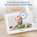 VTech Video Baby Monitor with Camera and Audio, 5" HD LCD Screen, Pan-Tilt-Zoom, 2-Way Talk, VOX Mode, Night Lights, Lullabies, Soothing Sounds, Temperature sensor, Long Range, No WiFi: VM5263 (White)
