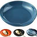 LYEOBOH Spoon Rest for Stove Top, Ceramic Spoon Holder For Kitchen Counter, 5 Inch Kitchen Spatula Holder for Housewarming Mother's Day Gifts, Blue