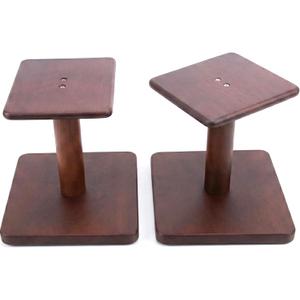 Desktop Speaker Stands Made of Pure Solid Wood, Natural Style, 360 Rotatable Top Plate, Suitable for Medium/Large Tabletop Speakers and Studio Monitors (WalnutBrown Finish_DSS7(7 inch))