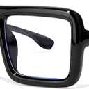 knliwkm Big Black Rimmed Nerd Glasses Costume for Women Men Thick Square Oversized Frame Clear Lens Eyeglasses Old Man Adults Children