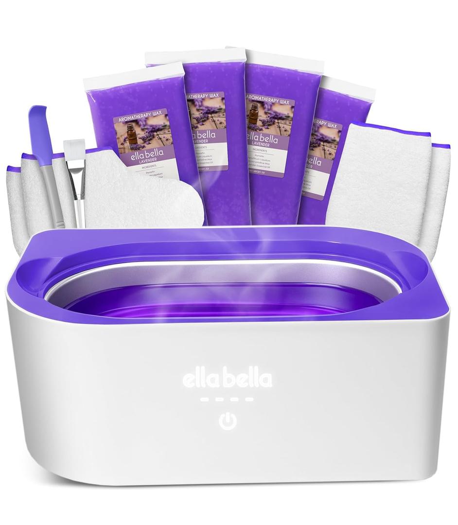 ELLA BELLA Paraffin Wax Machine for Hand & Feet  Parafin Wax Warmer  Everything in One Kit  Paraffin Wax Refills, Mitts & Booties  Soothing Relief with Parrafin Hot Wax  Home Paraffin Wax Bath (Violet)