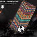 LETO for iPhone 14 Plus Case,Flip Folio Leather Wallet Cover with Fashion Flower Henna Pattern Designs for Girls Women,3 Card Slots Kickstand Protective Phone Shell 6.7"