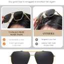 SODQW Oversized Tangle Free Aviator Sunglasses for Women Polarized Shades | Gold Frame, UV400 Protection, Trendy Fashion Designer Sun Glasses, Drivng Beach Outdoor Accessories, Hair-Safe, Gold/Grey, Grey