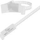 100 Adjustable Medical ID Wristband for Adults & Seniors Waterproof White Hospital Bracelet Durable Plastic Wrist Band for Elderly, Patient Use, Caregiver, or Clinic ID Needs (White)