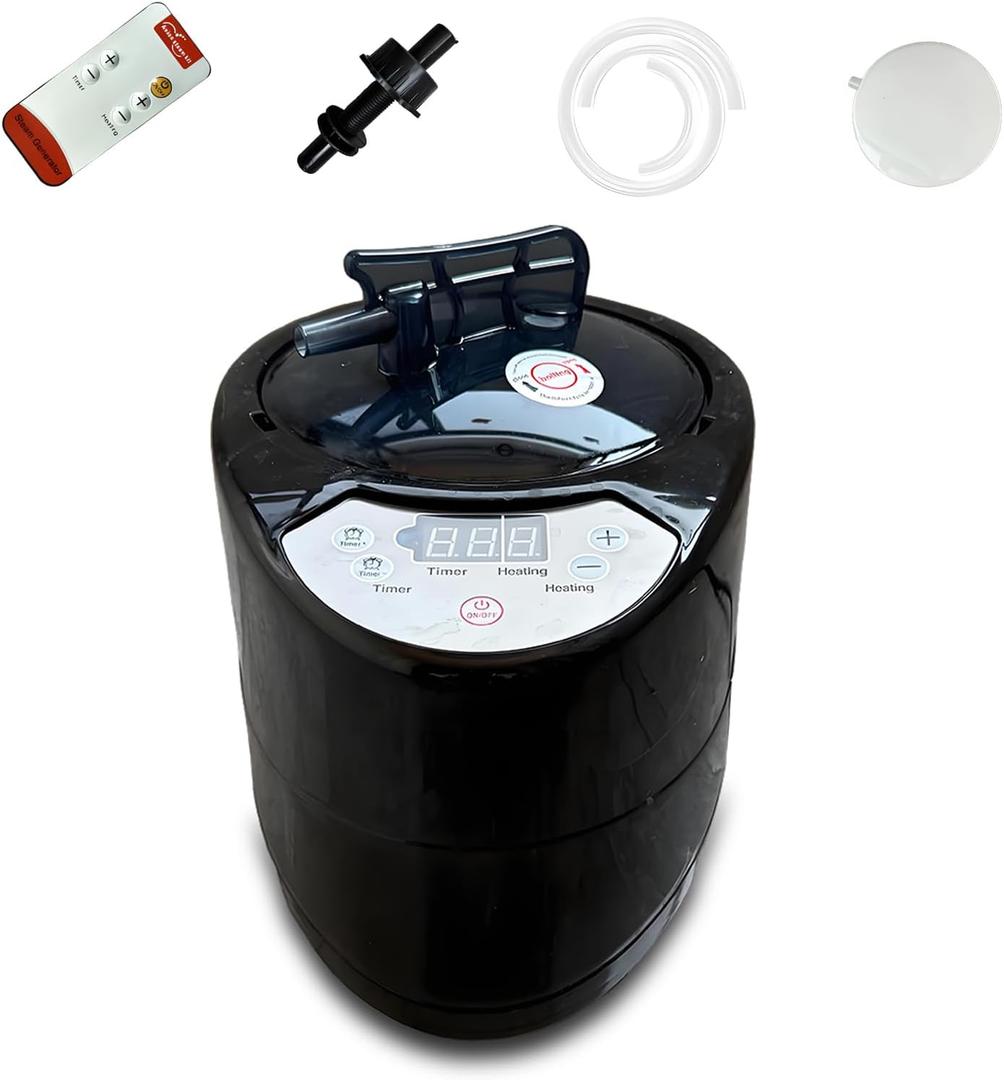 3L Sauna Steamer Machine, Portable Sauna Steamer, 1000W Steam Generator for Sauna, Steamer Pot with Remote Control, 9 Temperature Levels, 90 MIN Timer