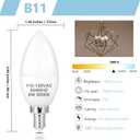 B11 LED Light Bulb E12 Candelabra LED Light Bulbs 5000 Kelvin Daylight White Ceiling Fan Bulb Chandelier Bulbs Candle Bulbs for Ceiling Fan, Non-Dimmable (12 Pack, Daylight White)