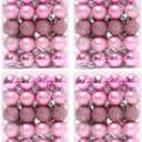 160 Pcs Christmas Balls Ornaments for Xmas Tree - Shatterproof Christmas Tree Decorations Small Hanging Ball 1.18" X 160 Pack (Pink)