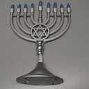 The Dreidel Company Traditional LED Electric Silver Matte Hanukkah Menorah Full Size 13 Inches Tall Battery or USB Powered - Includes a Micro USB Charging Cable