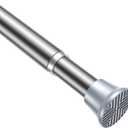 AIZESI Tension Rod 24 to 46 Inch, 1Pcs Silver Tension Rod Tension Curtain Rod, Spring Tension Rod No Drilling Adjustable Curtain Rod for windowkitchenclosetdoorway