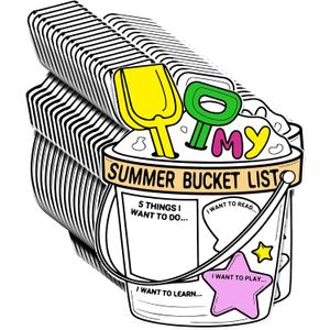 Nuanchu 36 Pieces My Summer Bucket List Activity Poster End of Year Gift Color Your Summer Bucket List Art Poster End of Year and Camp Supplies, one size