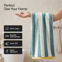 REDKISS 2-Pack Striped Hand Towels for Bathroom - 12 x 28 Inches 100% Cotton Hand Towels, Ultra Soft and Highly Absorbent Towel for Bath, Gym, Hotel, Kitchen and Spa, Kitchen, Green