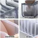 3 Pack Drawer Organizer for Underwears, Sock,Tie Foldable Closet Organizer Drawer Soft Fabric Dresser Drawer Divider Bins for Underwear Socks Ties(3PCS Underware+Socks)