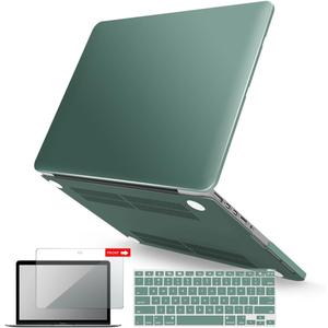 IBENZER Compatible with MacBook Pro 15 Inch Case 2015 2014 2013 2012 A1398, Hard Shell Case & Keyboard Cover & Screen Protector for Old Version Apple Mac Retina 15, Midnight Green, R15MTGN+2