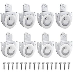 Pack of 2, LITGURU 8 Piece Sliding Wardrobe Door Hardware Set, Sliding Closet Door Roller Kit to Allow Wardrobe Cabinet Doors to Slide Smoothly and Quietly with Screws (#1, 2)