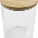 2 Pack Acrylic Qtip Holder Dispenser with Bamboo Lid Bathroom Container Apothecary Jar Containers Vanity Makeup Storage OrganizerRound