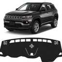 KUST Black Dash Cover for Jeep Cherokee Latitude 2014-2023 Polyester Dashboard Cover Non-Slip Center Console Dash Cover Interior Accessories for Cherokee